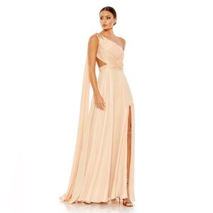Mac Duggal 68053 NWT ONE SHOULDER OPEN BACK FLOWY GOWN